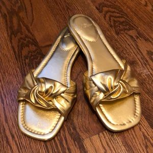 J.Crew women’s gold knotted sandals, size 10.5